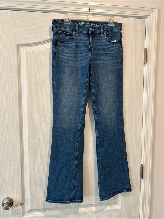 American Eagle Outfitters Denim - American Eagle Outfitters Dark Blue Flare Wide-Leg Jeans